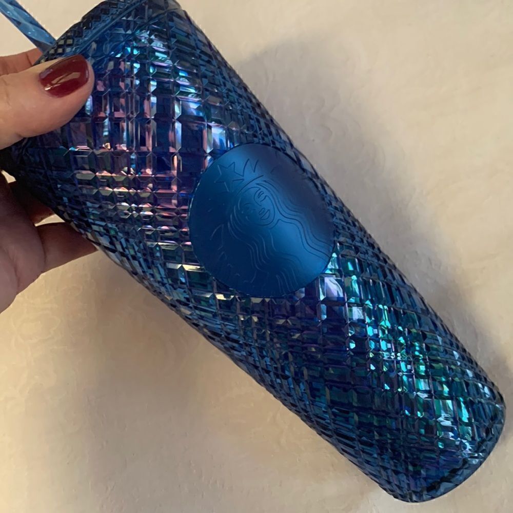 Starbucks New Tumbler Blue Textured Iridescent Venti